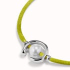 Lime cord bracelet with a pearl